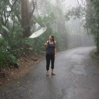 Singing in the rain on our soggy hike to Pico de Tijuca