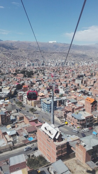 The view from the amazing cable car that now whips people up from La Paz to El Alto